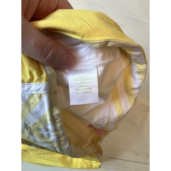 Lilly Pulitzer Sz 6 Sunshine Yellow Pleated Skort Preppy Striped Summer Cotton - Picture 3 of 4